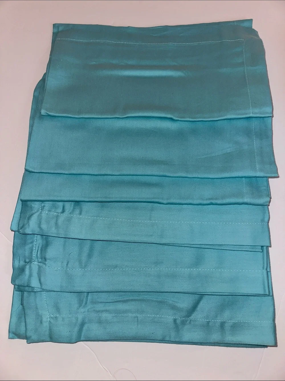 Cynthia Rowley Bright Aqua Cotton Napkin Set of 6 New